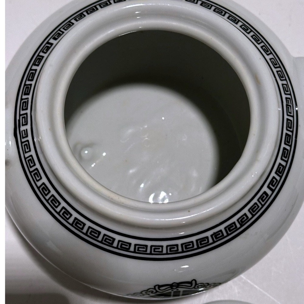 Asian Tea Set Teapot with 2 Cups‎ Oriental Design White Porcelain - Picture 11 of 15